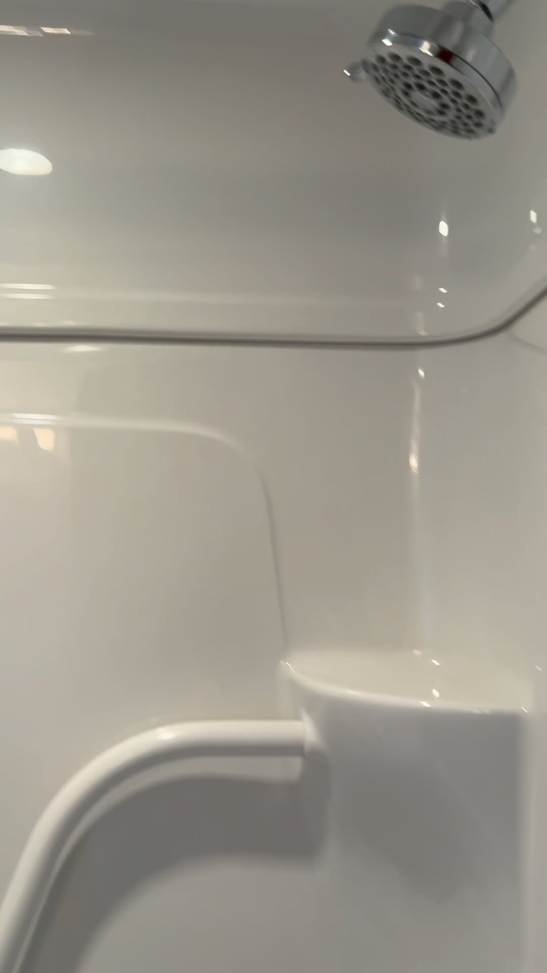 Gleaming clean shower and tub